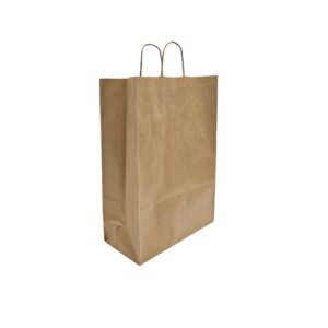 W320xG130xH420mm Brown Paper Twist Handle Carrier Bag