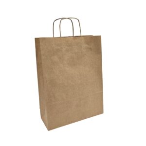 W320xG130xH420mm Brown Paper Twist Handle Carrier Bag