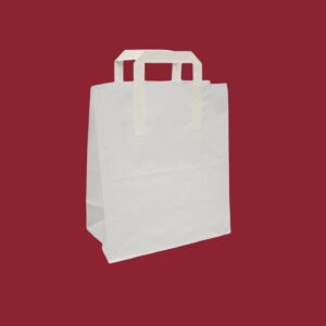 W250mm x G140mm x H305mm White Paper Tape Carrier Bag