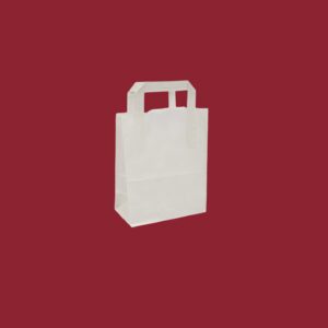W175mm + G85mm x H225mm White Paper Tape Carrier Bag