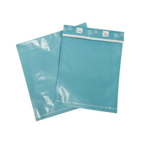 Blue sacovitta with resealable tape strip & clear front film