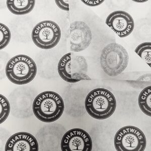 CHATWINS Foodgrade white greaseproof Sheet printed grey