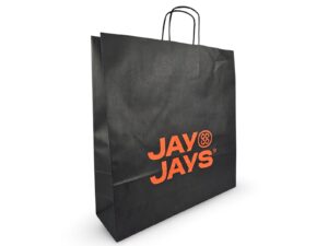 JAY JAYS Paper SOS Twist Carrier White Kraft Printed Black and Orange