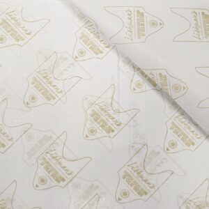 LISHMANS BUTCHERS wet strength waxed paper sheets printed metallic gold