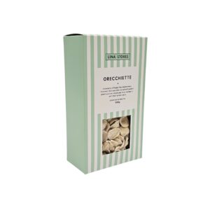 Lina Stores Foodgrade Box with window RTE style printed CMYK Orechiete Pasta