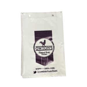 Owtons block header frosted counter bags with 2 holes for hanging 2 small