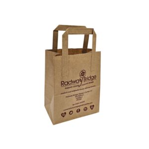 Radway bridge brown kraft paper tape handle carrier bag printed 1 colour