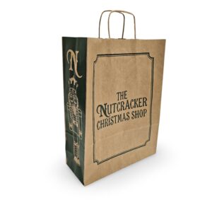 The Nutracker Paper Carrier Bag with Twisted String Handles printed 1 colour medium size.