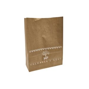Valhallas Goat Brown Paper Kraft SOS Bag no handles printed with white ink