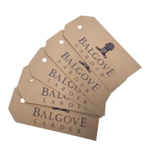 BALGOVE LARDER Tag 47x96mm Kraft and dark blue print
