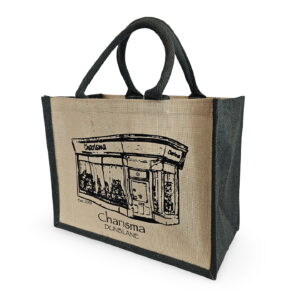 CHARISMA JuteJuco Bag Dyed Grey Jute Sides & Back, Natural Juco Faces