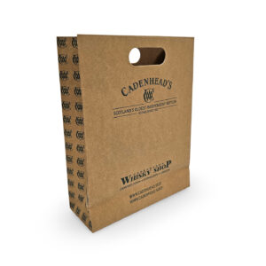 Cadenhead Triple Bottle Brown recycled kraft deluxe paper carrier bag with punch handle