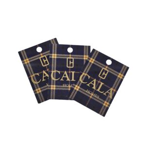 Cala Homes Gift tag with punched holes and tartan print
