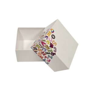 Chas Rigid two part white box printed CMYK