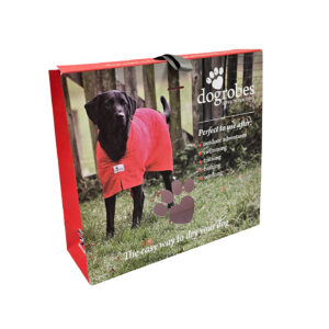 DOGROBES CONTINENTAL POCKET CMYK Dye cut dog paw shape uncovered window Ribbon and self adhesive strip