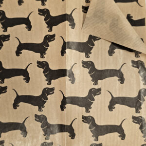 Dog Kraft paper with black sausage dog