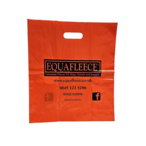 Equafleece varigauge handle carrier bags printed 2 sides dark blue,