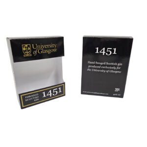 GLASGOW UNI gin Box with cut out window in front