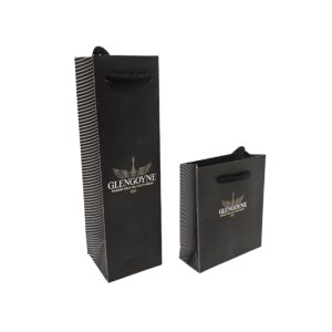 Glengoyne laminated duo small gift bag and bottle bag with rope handles