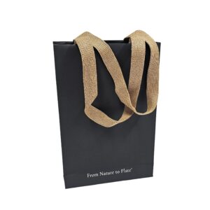 KITCHIN Nature to Plate Gift Bag White Kraft Printed 100_ Coverage with paper ribbon handles