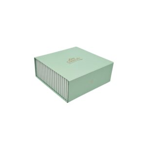 LINA STORES Magnetic Style collapsible box Flat Packed Printed Green + Hot Foil print