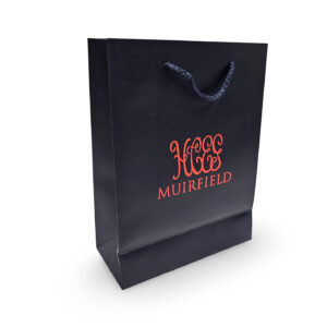 MUIRFIELD Small Deluxe Paper Carrier bag with Rope handles printed blue