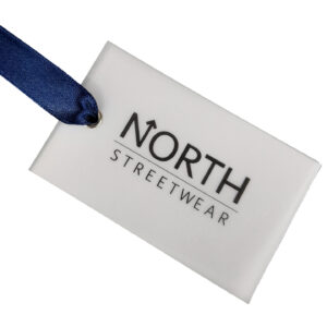 NORTH WEAR Gift tag punched hole with Blue ribbon