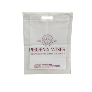 Phoenix wines compostable Potato starch bag with punch handles
