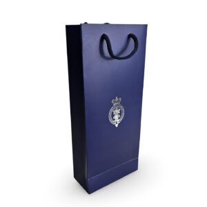 R&A SHOP Laminated blue bottle bag with rope handles