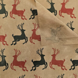 Reindeer print kraft paper - printed red and black