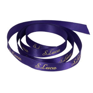 S Luca Purple Satan Ribbon with gold print