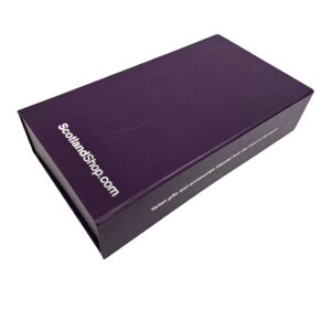 SCOTLAND SHOP purple collapsible box stickers on 4 corners and 2 magnets on lid