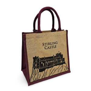 STIRLING CASTLE Natural Laminated Jute Bag Highest Grade, with stuffed handles