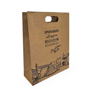 Springbank triple Brown Kraft bag with die cut handles