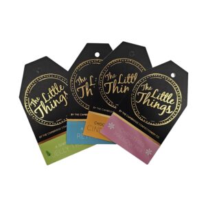 The Little Things candy gift tags mixed group shot with gold foil