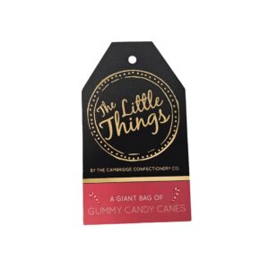 The Little Things candy gift tags printed dark pink with gold foil