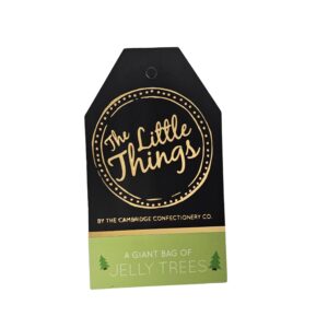 The Little Things candy gift tags printed green with gold foil