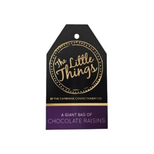 The Little Things candy gift tags printed purple with gold foil