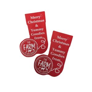 The farm shop Red Christmas stocking Gift tags with punched holes