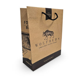 WOLFBURN brown Kraft paper cotton rope handles carrier bag
