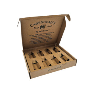 cadenheads corrugated box with 8 bottle gift pack fitment