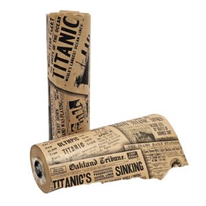 titanic brown paper kraft reel with black print