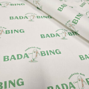 BADABING Greaseproof Paper 450x600mm Foodgrade White Printed Green + Red 2026 (2)