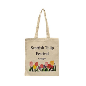 CRAIGIES SCOTTISH TULIP FESTIVAL Cotton Shopper 5oz Natural Recycled with Long Self Looped Handles CMYK 2026
