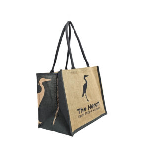 HERON FARM SHOP Jute Bag Natural Printed Dark Grey + Beige 2026 (2)