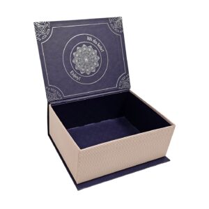 INVERNESS CASTLE Rigid Book Box with Magnetic Printed Dark blue & Silver Foil open box 2025_resized