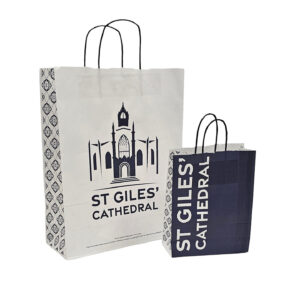 ST GILES Large & Small kraft white paper twist bags printed dark blue 2026